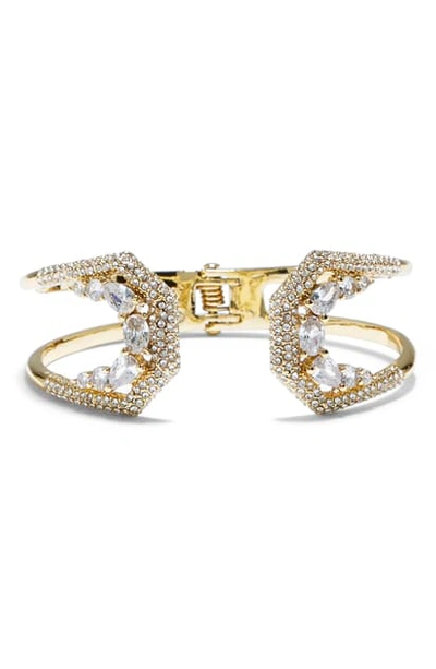 Vince Camuto Pave Crystal Hinge Cuff In Gold