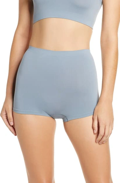 Hanro Touch Feeling High Waist Boyleg Briefs In Oxidized Blue