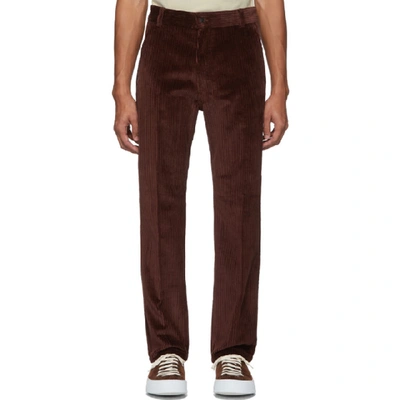 Ami Alexandre Mattiussi Straight Fit Trousers In Brown