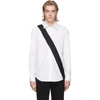 Helmut Lang Slash Band Button-up Shirt In Wht/blk