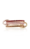 SPINELLI KILCOLLIN AURORA MX SET-OF-THREE 18K GOLD RUBY AND SAPPHIRE RINGS,776414
