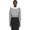 ALEXANDER WANG T GREY CROPPED BI-LAYER SWEATER