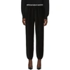 ALEXANDER WANG T BLACK CORDUROY STRETCH LOGO LOUNGE PANTS