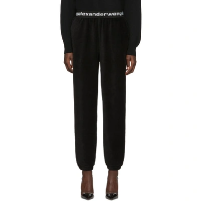 Alexander Wang T Black Corduroy Stretch Logo Lounge Trousers