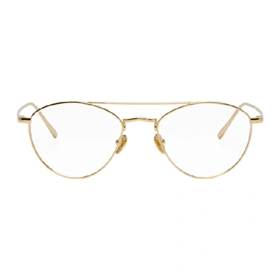 Linda Farrow Luxe Gold Caine C8 Glasses In Yellowgold