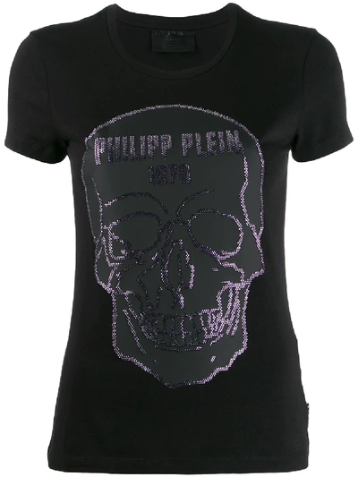 Philipp Plein Round Neck Skull T-shirt In Black