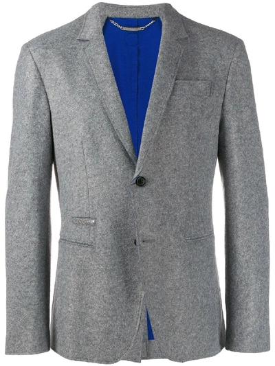 Philipp Plein Statement Felt Blazer In Grey