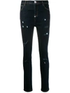 Philipp Plein Skinny Distressed Style Jeans In Blue