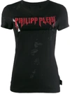 Philipp Plein Distressed Logo T-shirt In Black