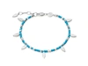 MISSOMA SILVER TURQUOISE HOWLITE BEADED LEAF BRACELET,FS S B1 TQ