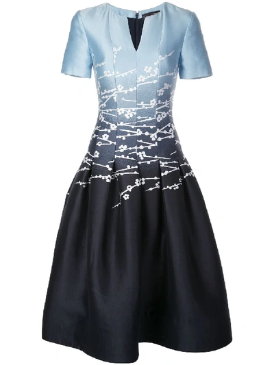 Oscar De La Renta Kleid Mit Print In Blue