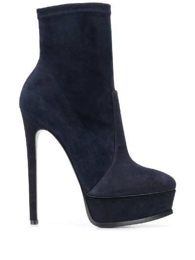 Casadei Platform Ankle Boots In Blau