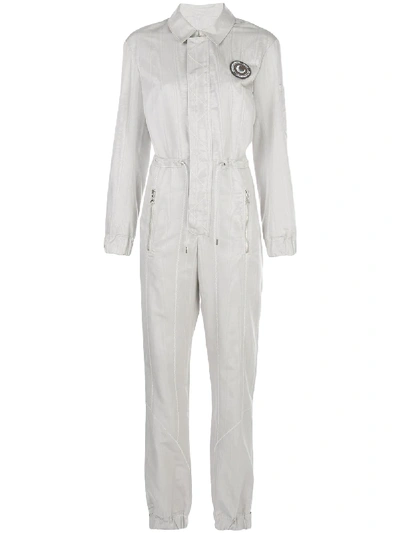 Marine Serre Drawstring Waist Jumpsuit In Silver