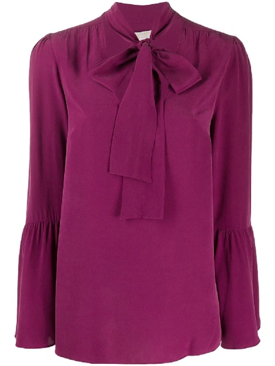 Michael Kors Tiered Sleeve Blouse In Lila