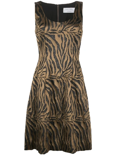 Prabal Gurung Tiger-print Sleeveless Dress In Gold