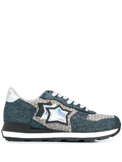 Atlantic Stars Vega Glitter Panelled Sneakers In Blue