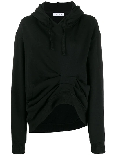 Act N°1 Losse-fit Gathered Detail Hoodie In Black