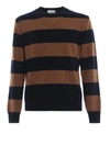 DONDUP TIMELESS AND GRAPHIC STRIPED WOOL CREWNECK