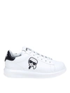 KARL LAGERFELD KARL PATCH WHITE LEATHER SNEAKERS