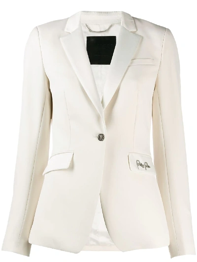 Philipp Plein Skull Blazer In White