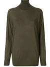 Tom Ford Relaxed Fit Turleneck Jumper In Green