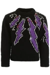 PRADA PRADA THUNDER INTARSIA KNIT SWEATER