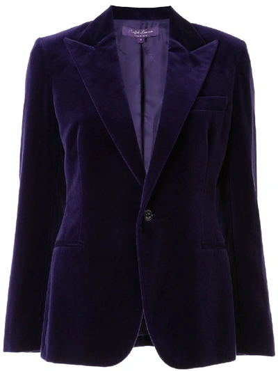 Ralph Lauren Velvet Blazer In 紫色