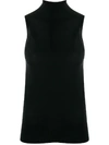 DOROTHEE SCHUMACHER TURTLE NECK SLEEVELESS SWEATER