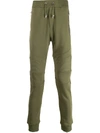 Balmain Panelled Track Pants In Green