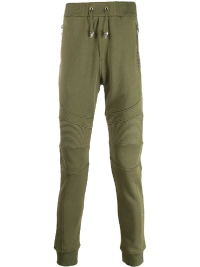 Balmain Panelled Track Trousers In Green