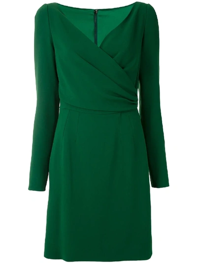 Dolce & Gabbana Wrap-style Short Dress In Grün