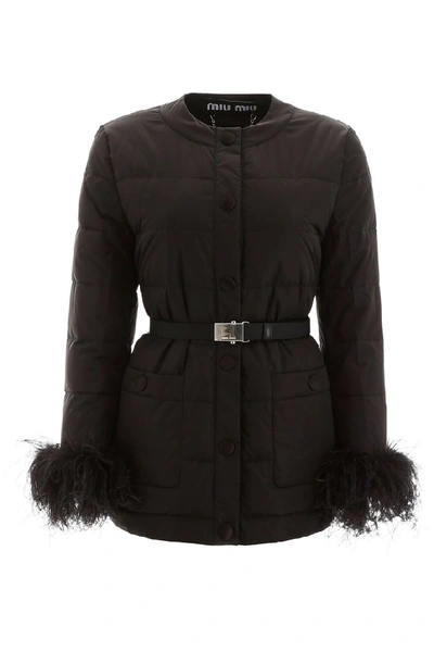Miu Miu Women's Black Polyamide Outerwear Jacket