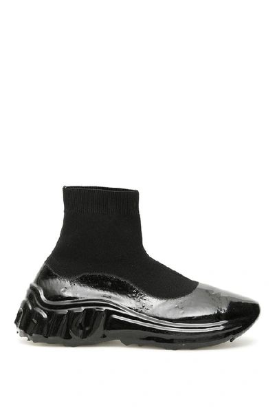 Miu Miu Miu Run Sneakers In Black