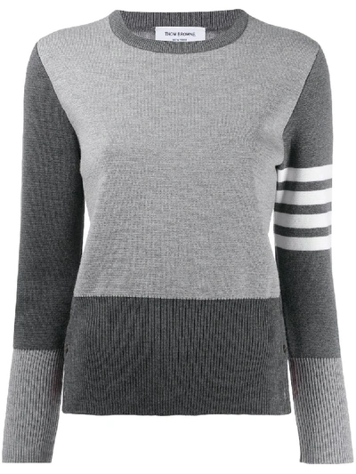 Thom Browne 4-bar Milano Stitch Jumper In Grey