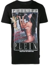 Philipp Plein Printed 'hot Angels' T-shirt In Black
