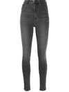 Philipp Plein Super High Waist Jeggings In Grey