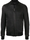 DOLCE & GABBANA TEXTURED LEATHER BOMBER JACKET