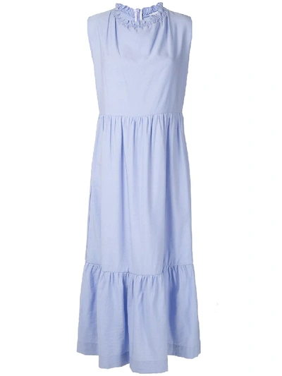 Olympiah Laurier Ruched Maxi Dress In Blue