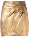 Olympiah Sauge Metallic Drape Skirt In Gold