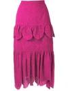 Olympiah Nielle Laise Midi Skirt In Pink