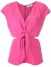 Olympiah Magnolia Front Knot Vest In Pink