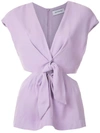 Olympiah Magnolia Front Knot Blouse In Purple