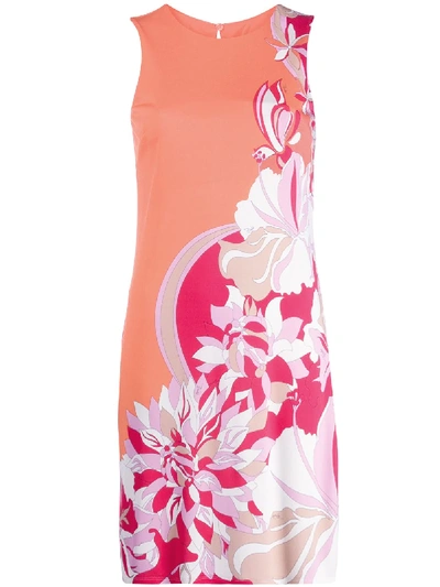 Emilio Pucci Floral Print Detail Dress In Orange