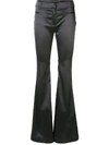 Tom Ford Satin Flared Trousers In Grey