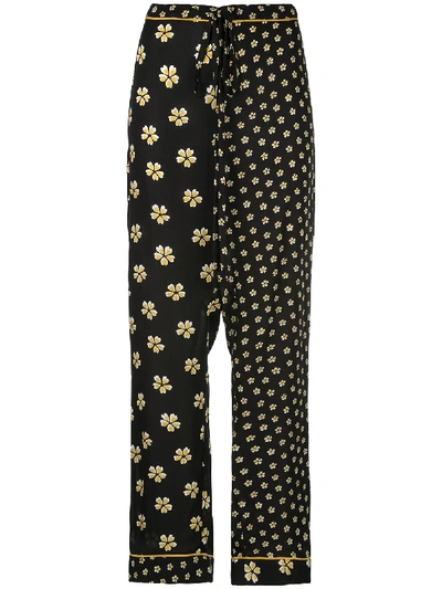 Oscar De La Renta Blossom Trousers In Black