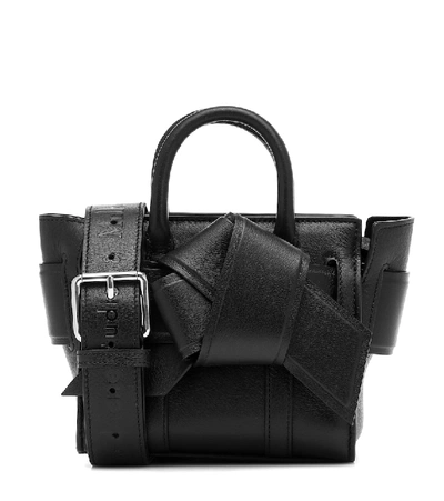 Acne Studios X Mulberry Micro Bayswater Musubi Leather Tote In Black
