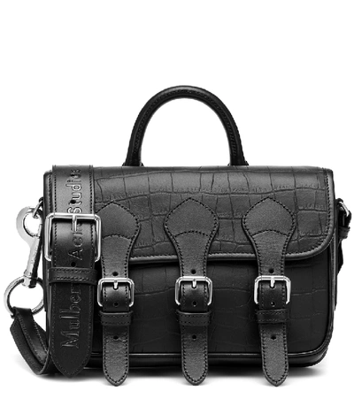 Acne Studios X Mulberry Leather Crossbody Bag In Black