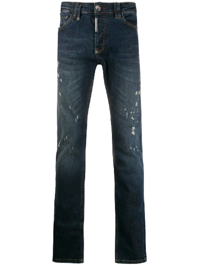 Philipp Plein Super Straight Cut Jeans In Blue