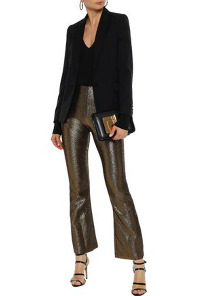 Alice And Olivia Kylyn Lamé Bootcut Trousers In Bronze