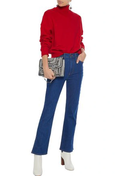 Alice And Olivia High-rise Bootcut Jeans In Mid Denim